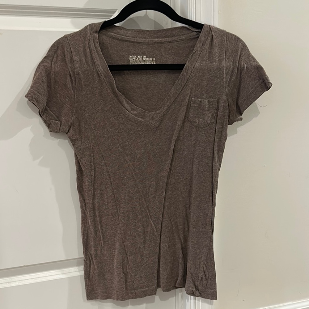 Mossimo Supply Co. Fitted Brown Short Sleeve Tee